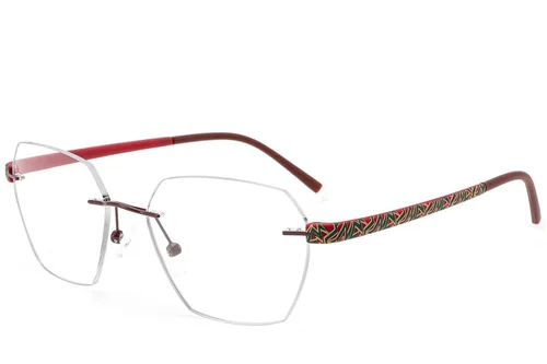 Lunettes invisibles en métal rouge #BS2012-3413