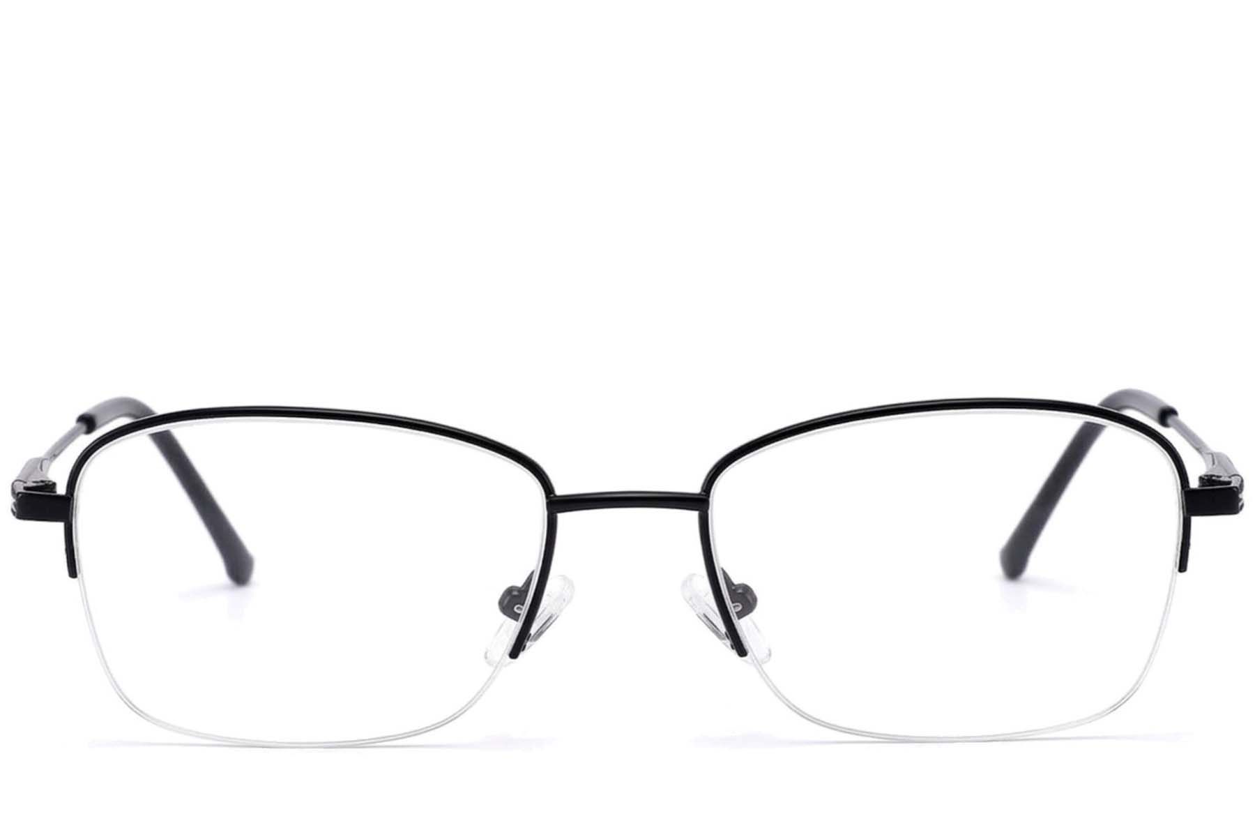 Gafas de metal negro con montura semi al aire #BS2012-3418