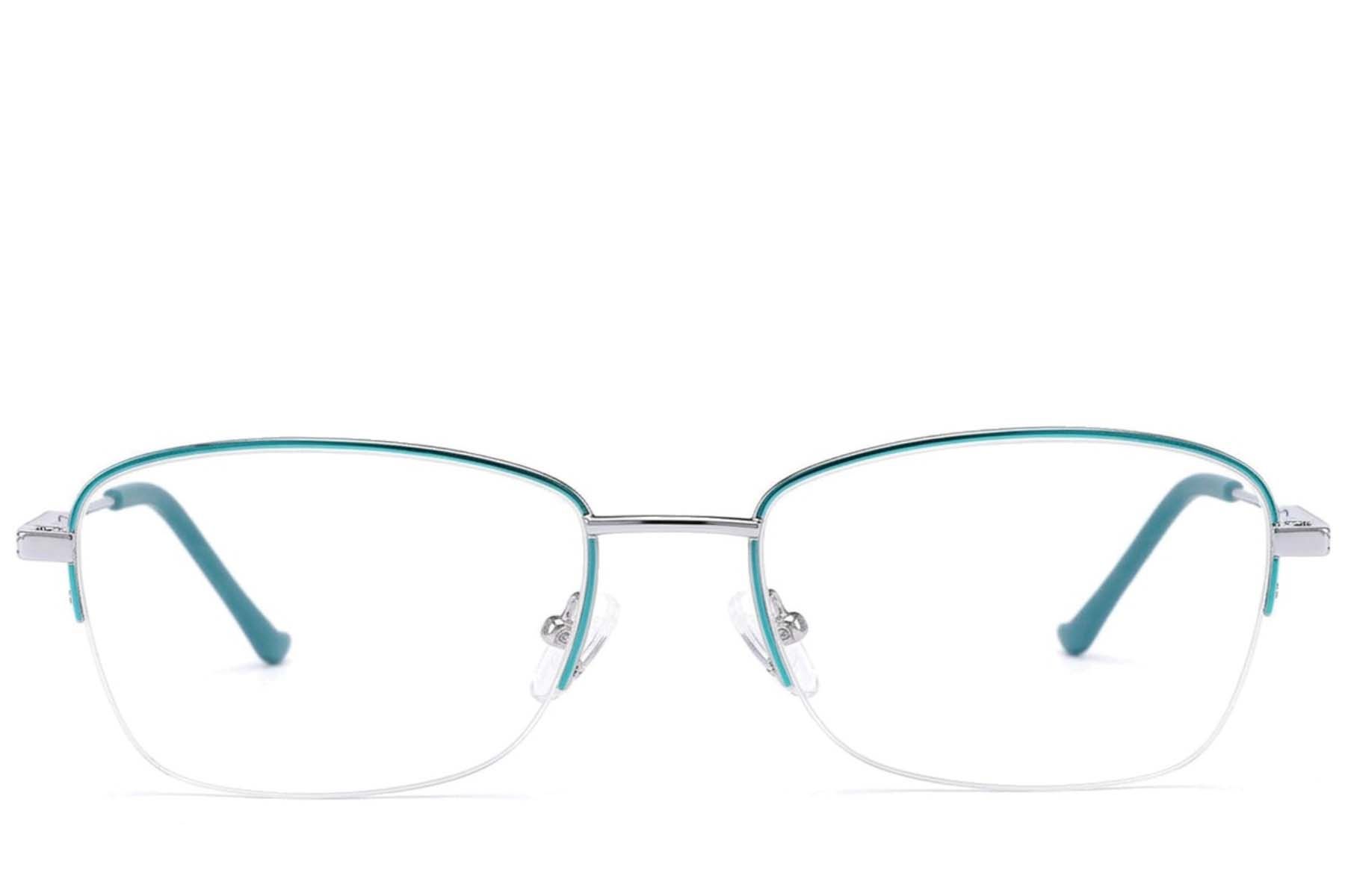 Gafas de metal verde semi al aire #BS2012-3419