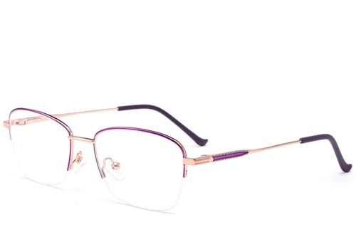 Lunettes semi-cerclées en métal violet #BS2012-3420