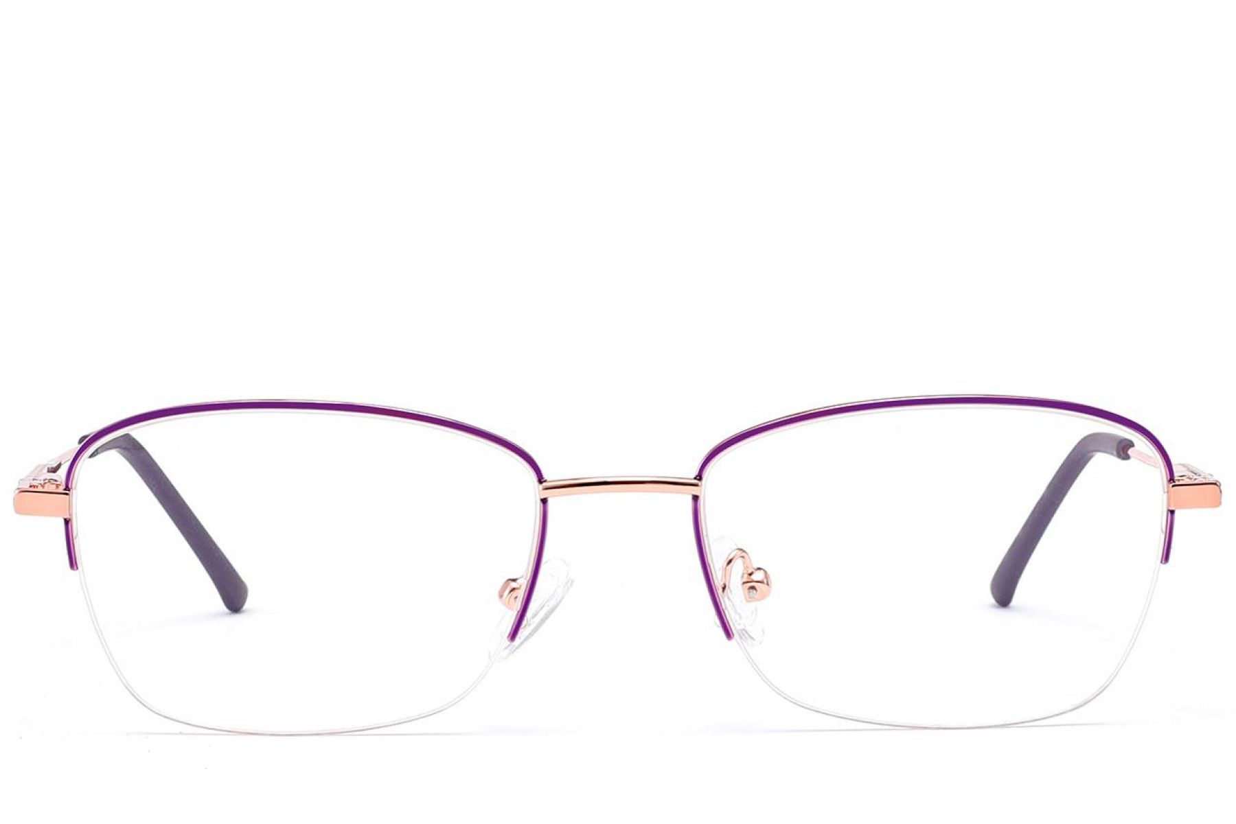 Semi-rimless Purple Metal Glasses #BS2012-3420