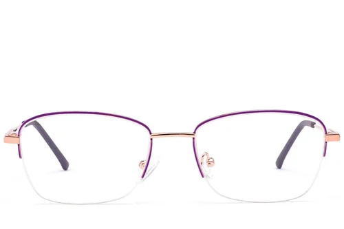 Lunettes semi-cerclées en métal violet #BS2012-3420