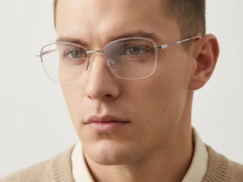 Lunettes semi-cerclées en métal rose #BS2012-3422