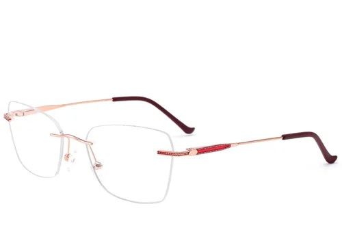 Lunettes invisibles en métal rouge #BS2012-3424
