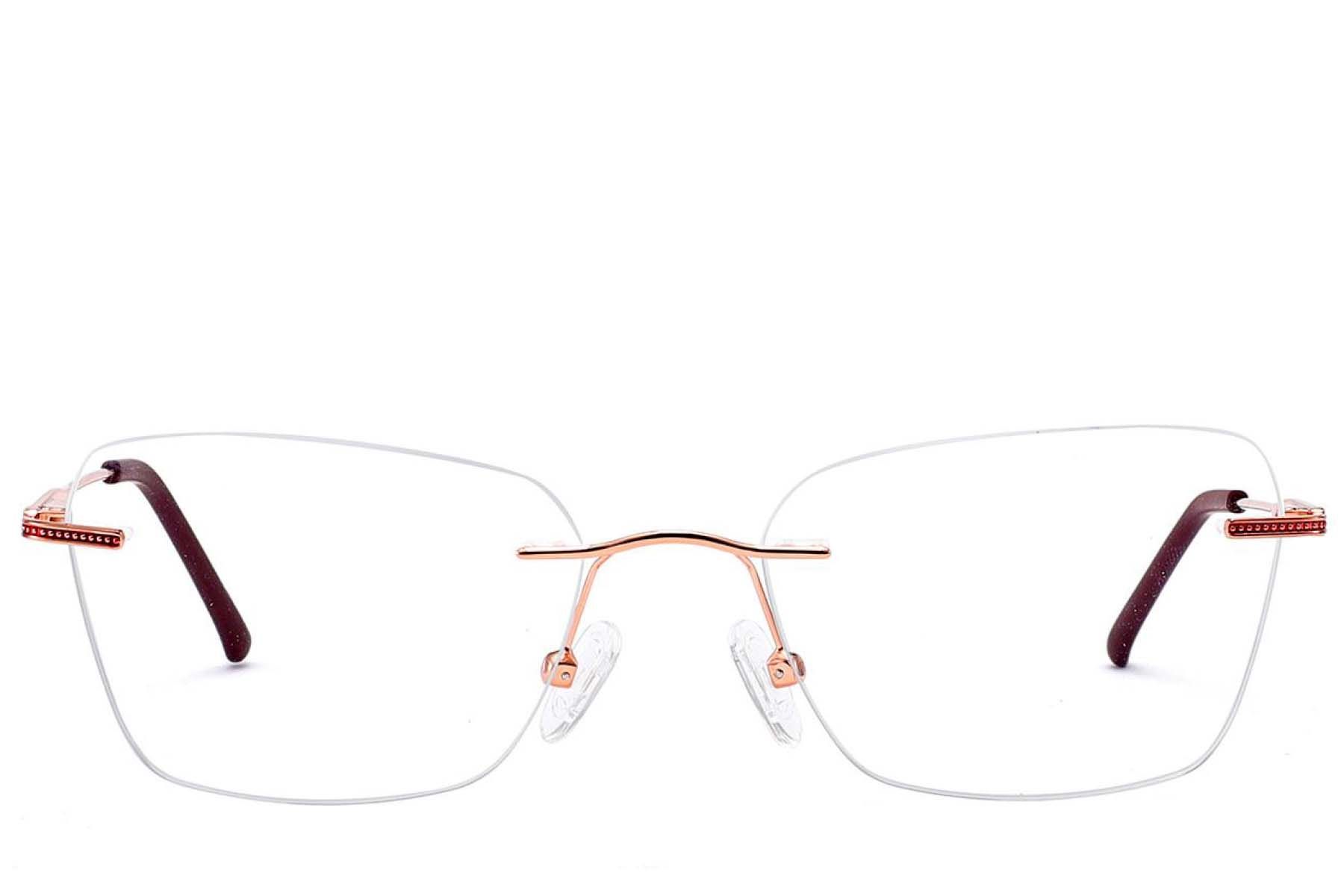 Gafas invisibles de metal rojo #BS2012-3424