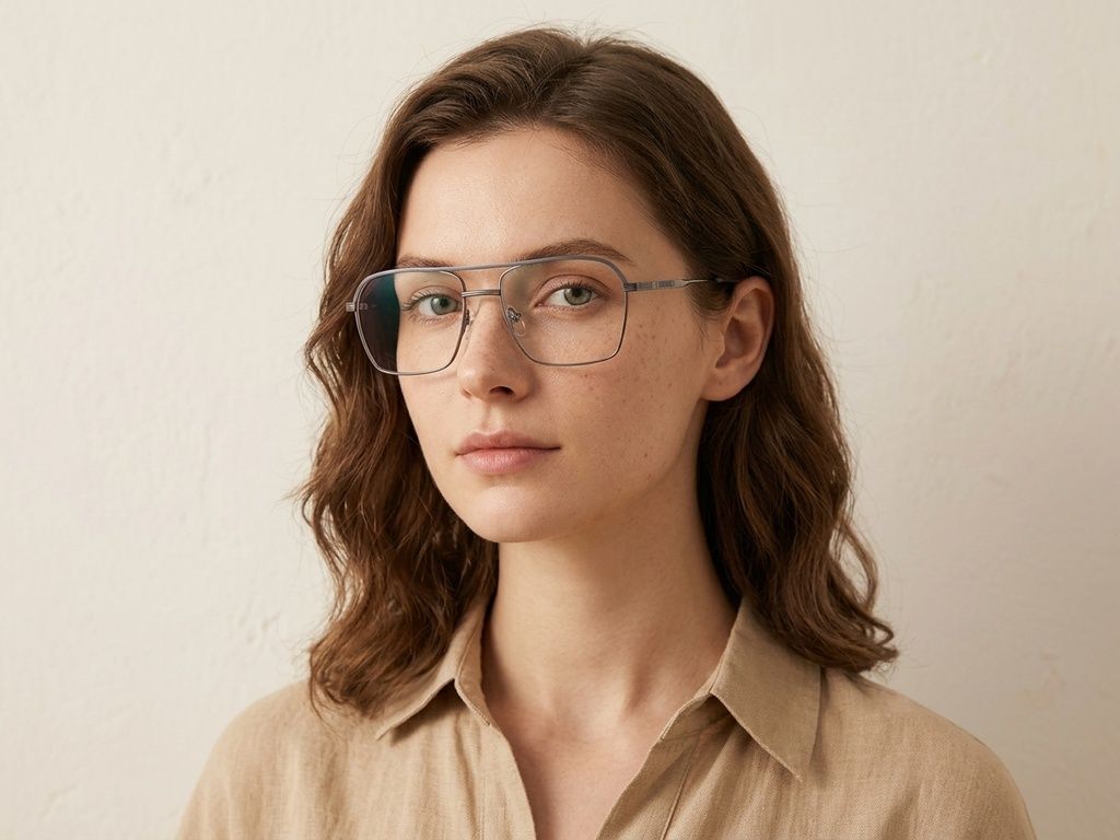 Aviator Grey Metal Glasses #BS2012-3431