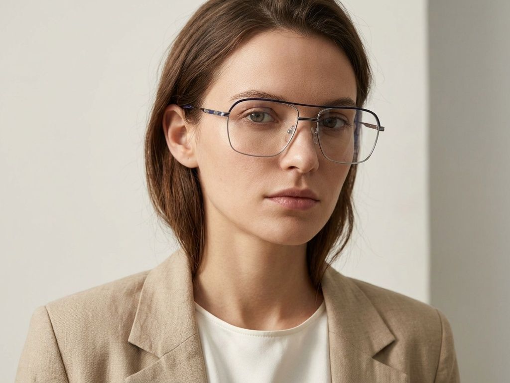 Aviator Blue Metal Glasses #BS2012-3432