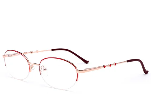 Lunettes semi-cerclées en métal rouge #BS2012-3434