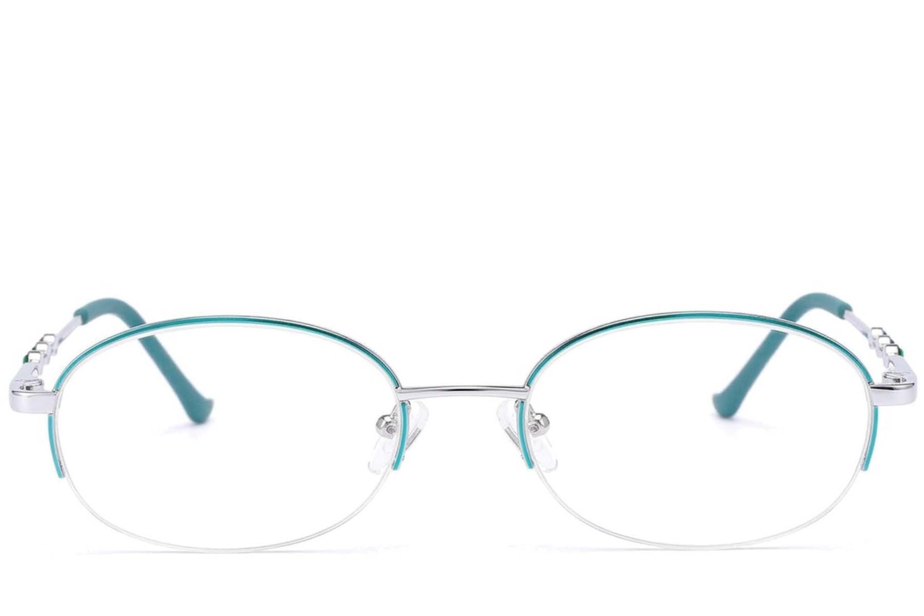 Gafas de metal verde semi al aire #BS2012-3435