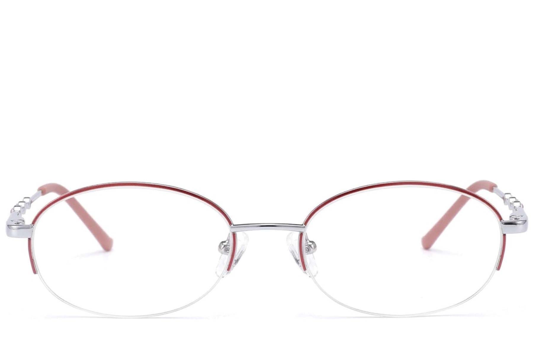 Gafas de metal rosa semi al aire #BS2012-3436