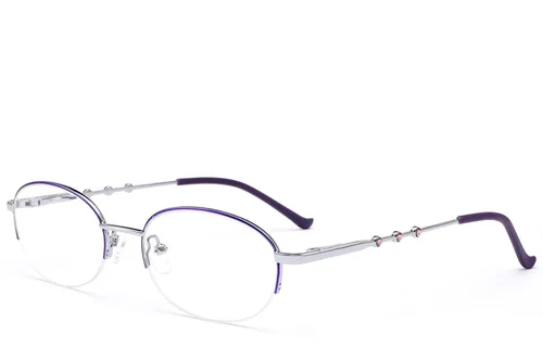 Lunettes semi-cerclées en métal violet #BS2012-3437
