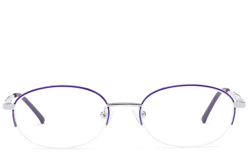 Lunettes semi-cerclées en métal violet #BS2012-3437