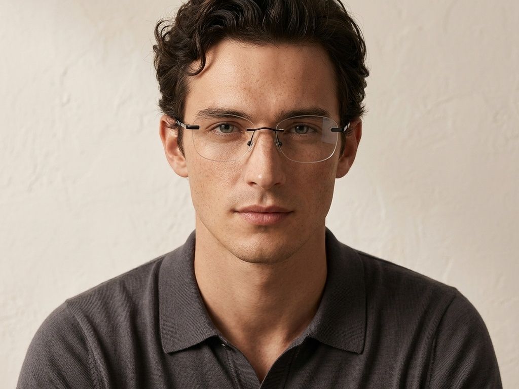 Unsichtbare schwarze Metallbrille #BS2012-3438