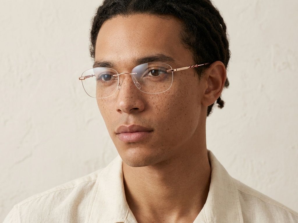 Gafas invisibles de metal rosa #BS2012-3442