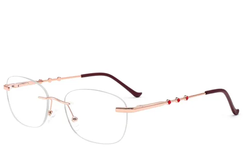 Lunettes invisibles en métal rose #BS2012-3442