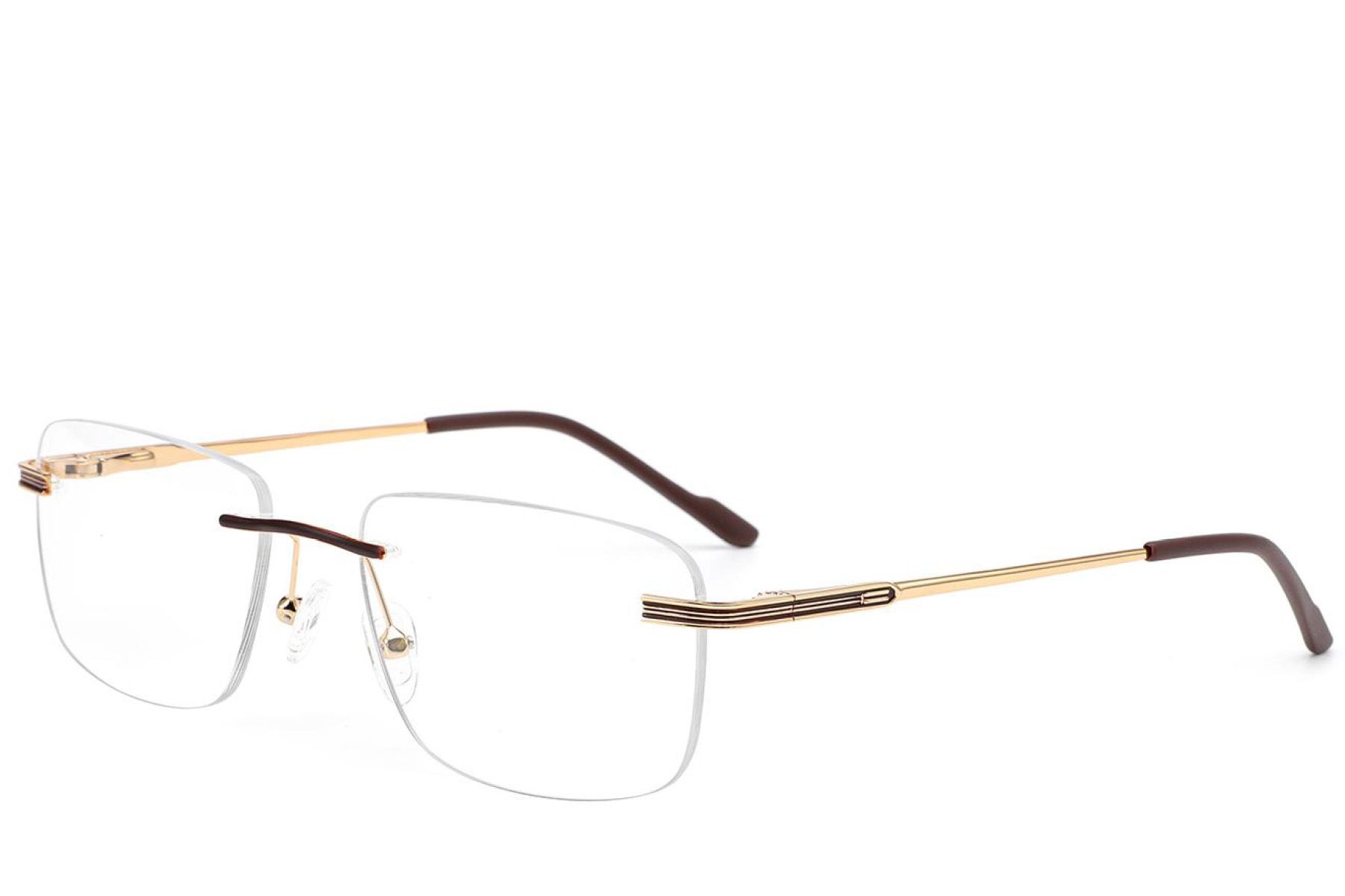 Invisible Brown Metal Glasses #BS2012-3447