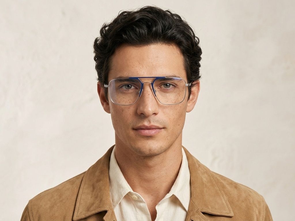 Aviator-Brille aus silbernem Metall #BS2012-3450