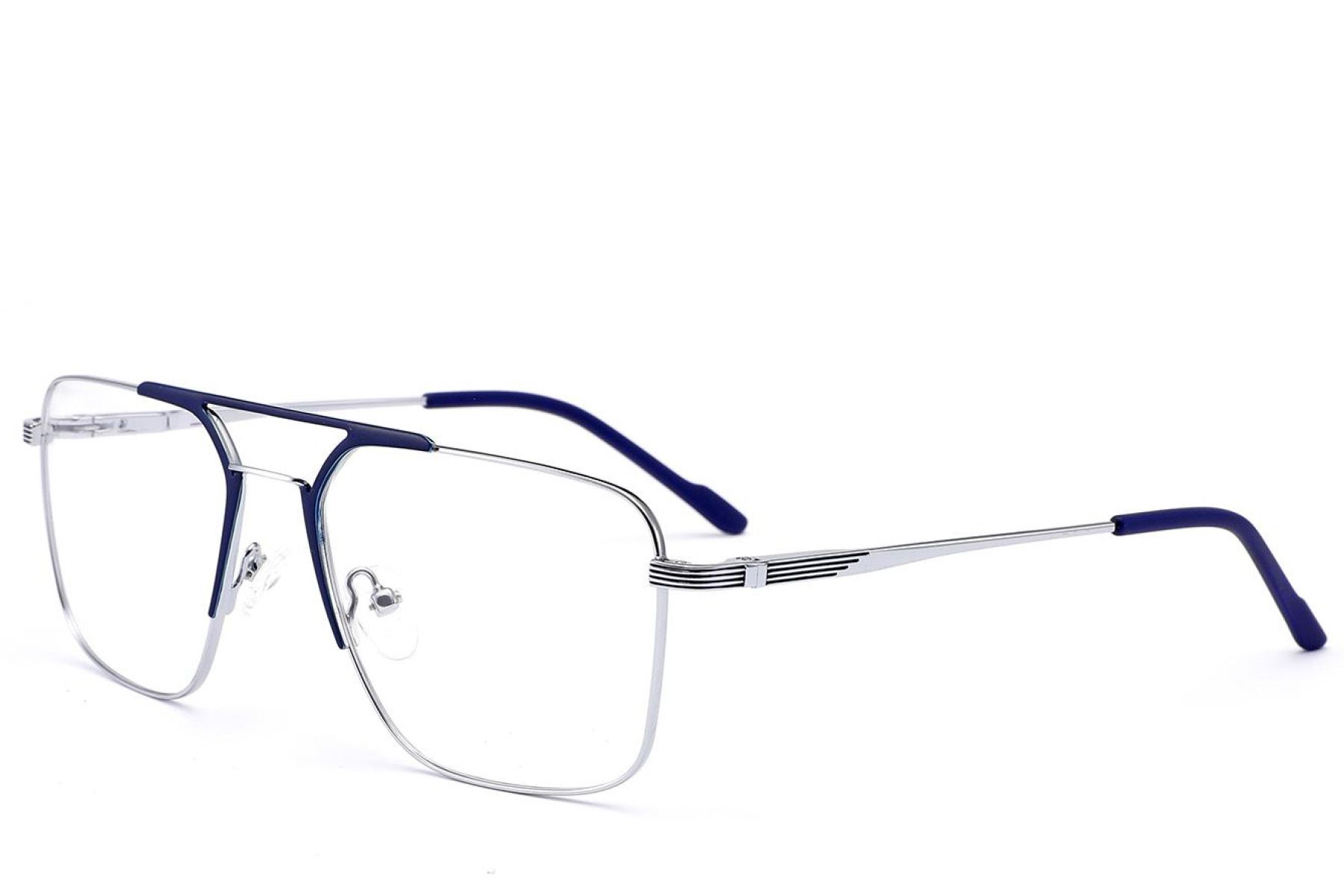Aviator-Brille aus silbernem Metall #BS2012-3450
