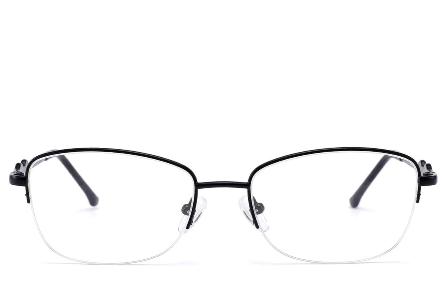 Gafas de metal negro con montura semi al aire #BS2012-3453