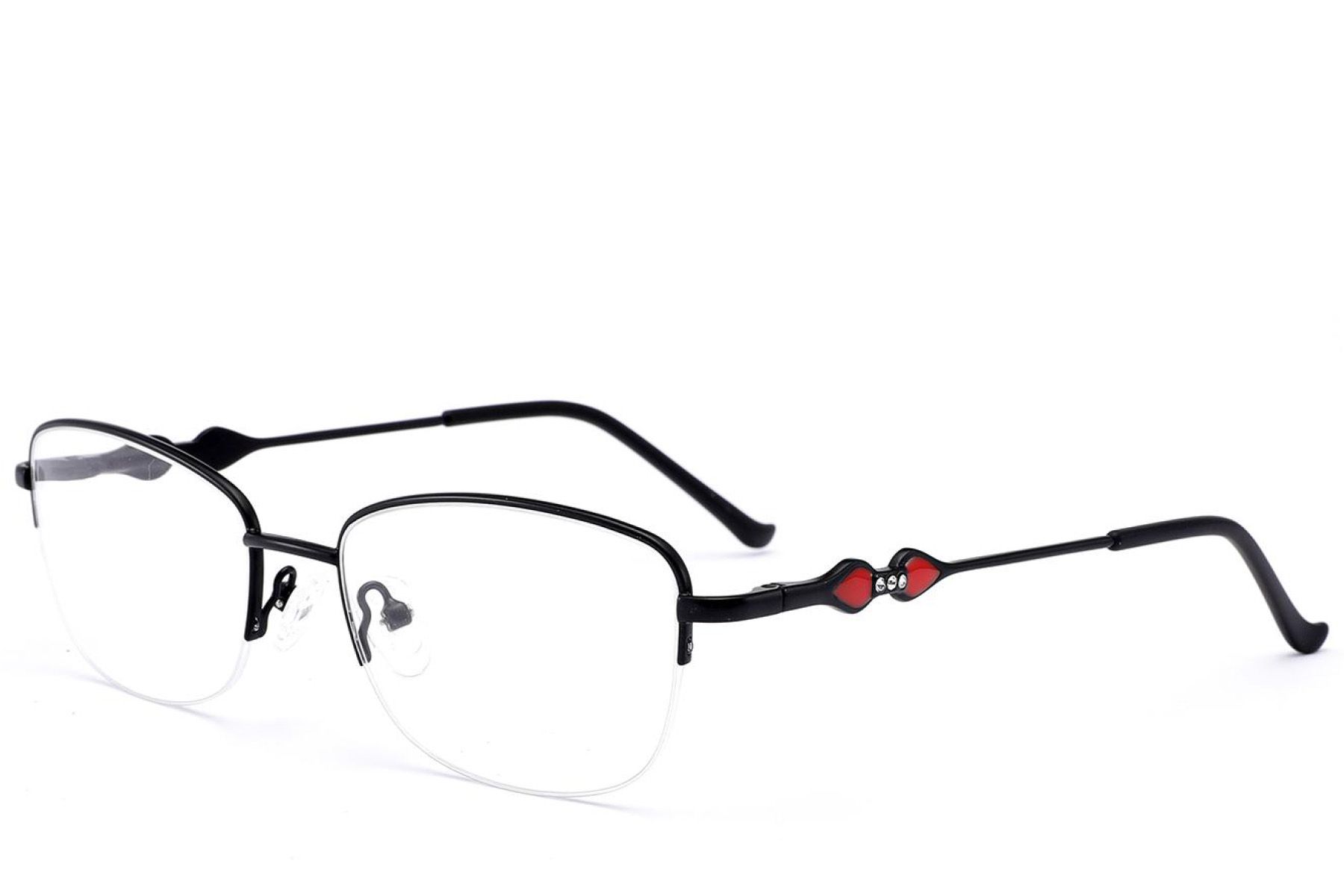 Gafas de metal negro con montura semi al aire #BS2012-3453