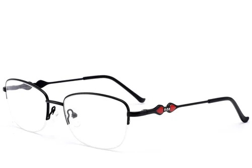 Lunettes semi-cerclées en métal noir #BS2012-3453