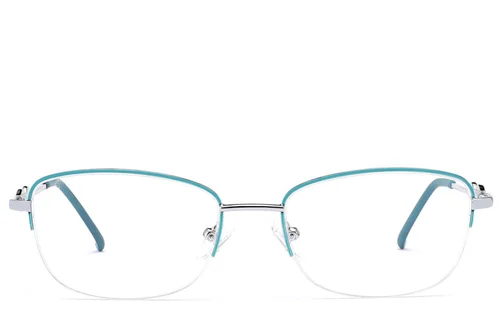Lunettes semi-cerclées en métal vert #BS2012-3454