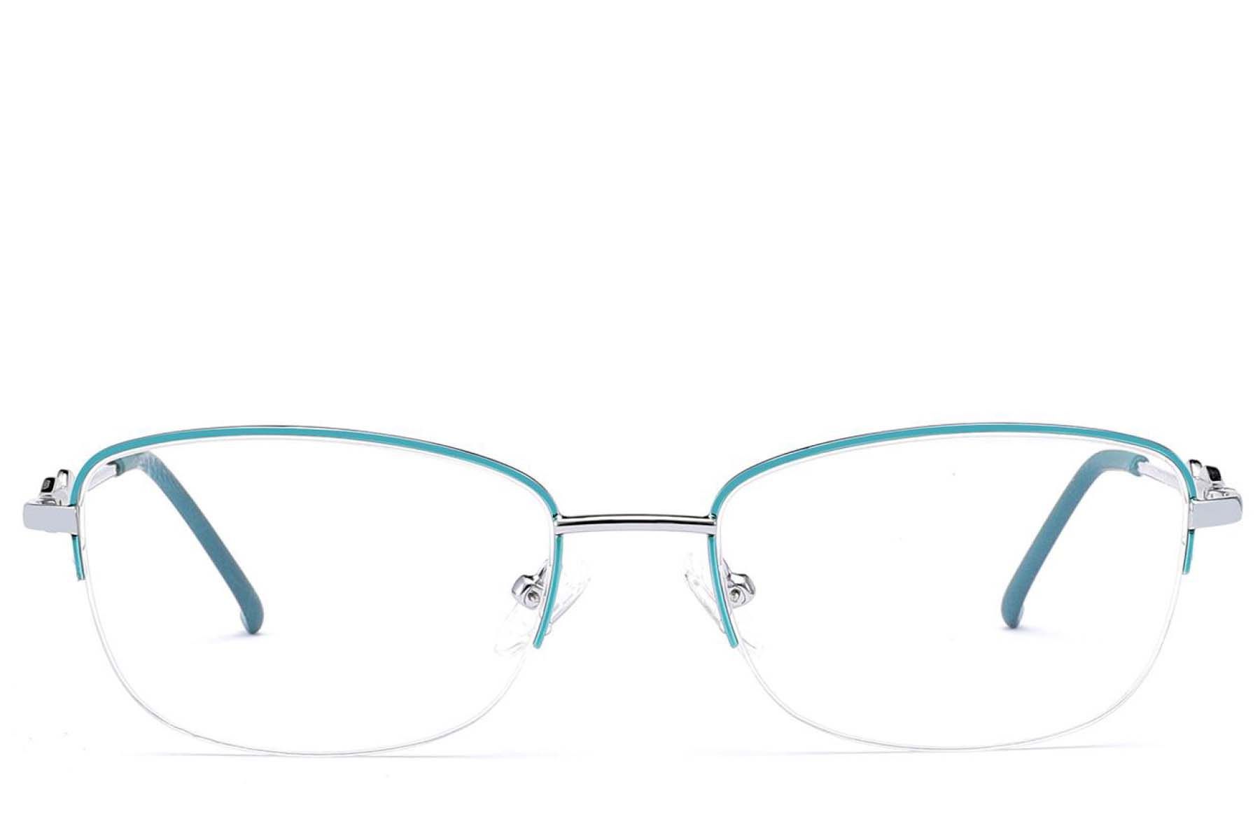 Gafas de metal verde semi al aire #BS2012-3454