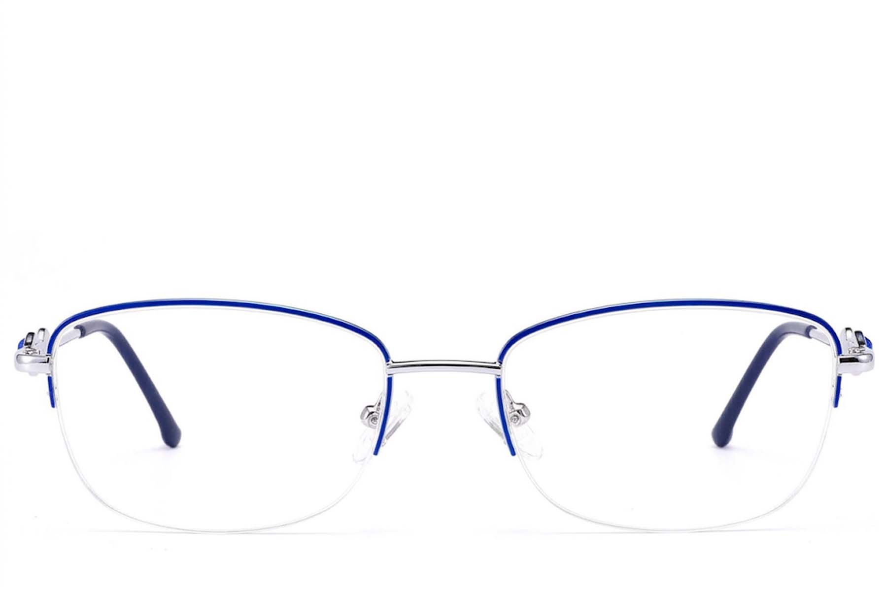 Gafas de metal azul con montura semi al aire #BS2012-3455