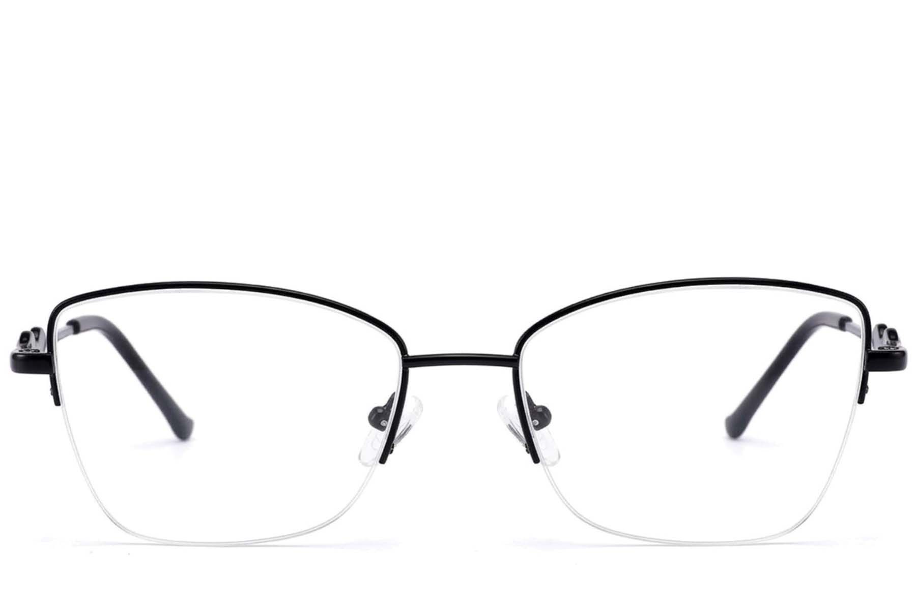 Gafas de metal negro con montura semi al aire #BS2012-3458