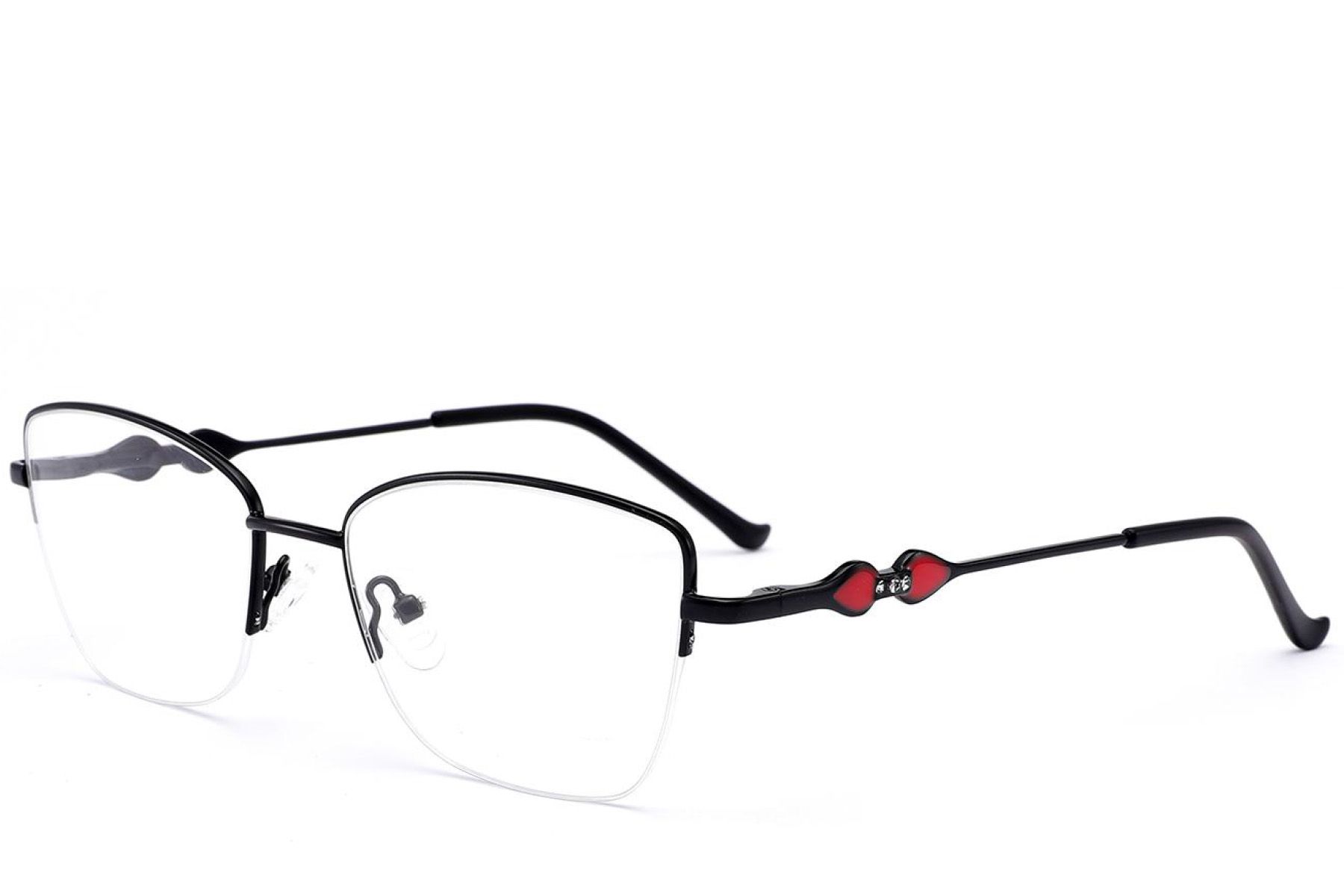 Gafas de metal negro con montura semi al aire #BS2012-3458