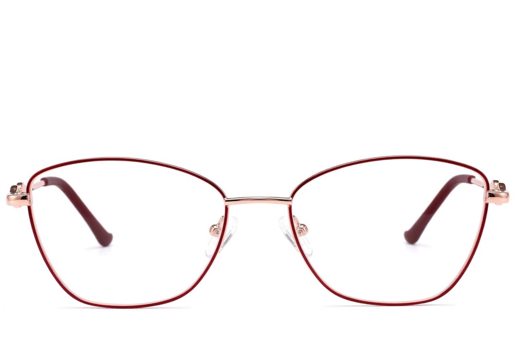 Gafas de metal rojo con forma de mariposa #BS2012-3466