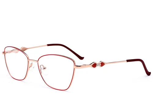 Lunettes papillon en métal rouge #BS2012-3466