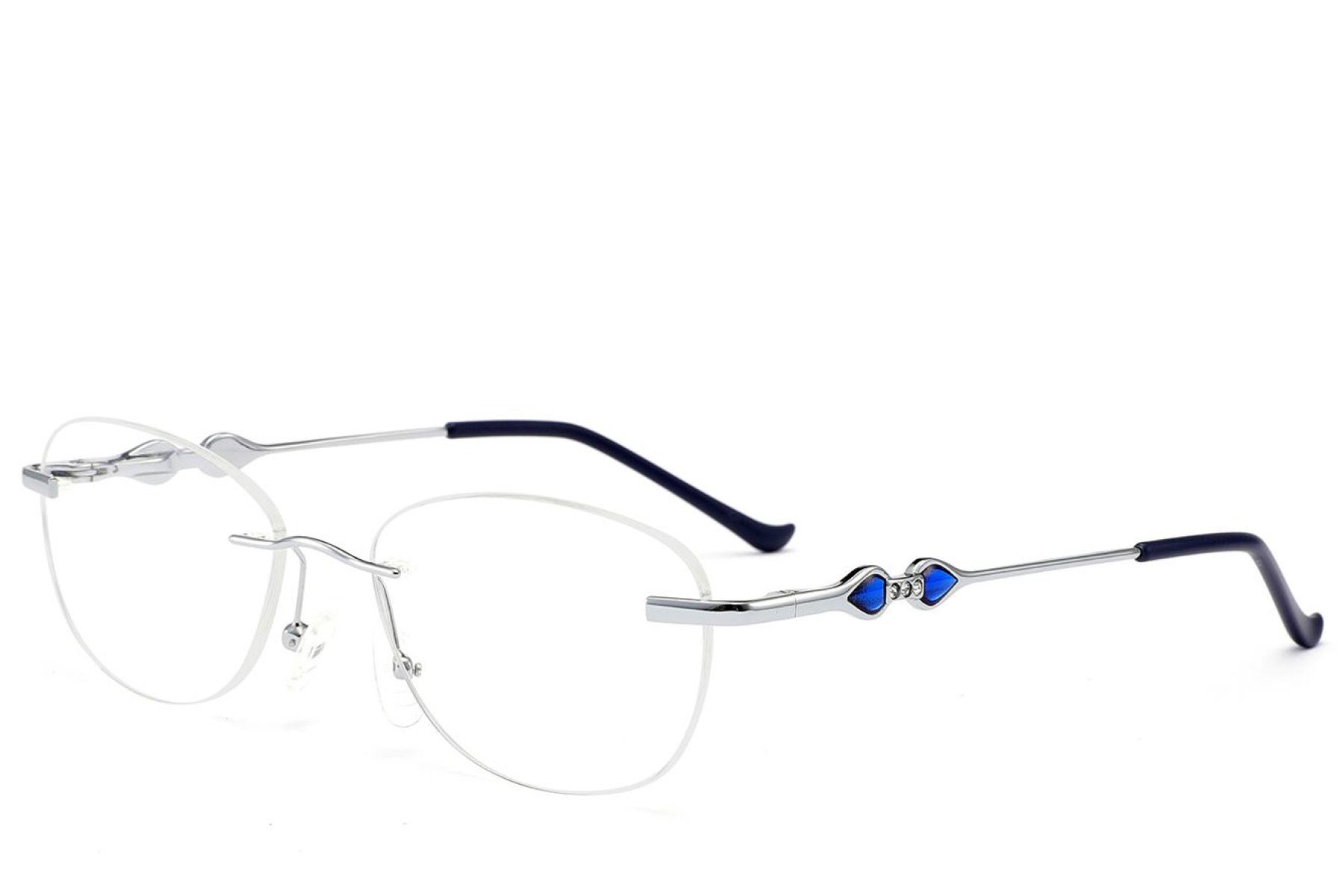 Gafas invisibles de metal plateado #BS2012-3470