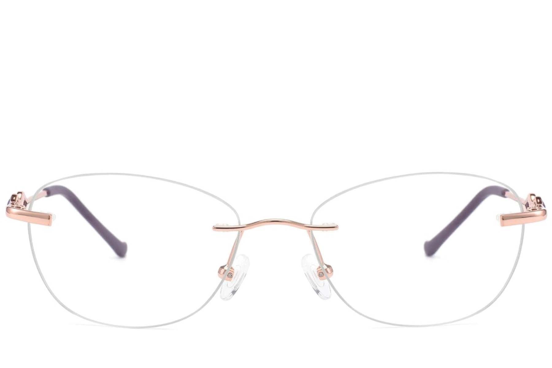 Gafas invisibles de metal rosa #BS2012-3472