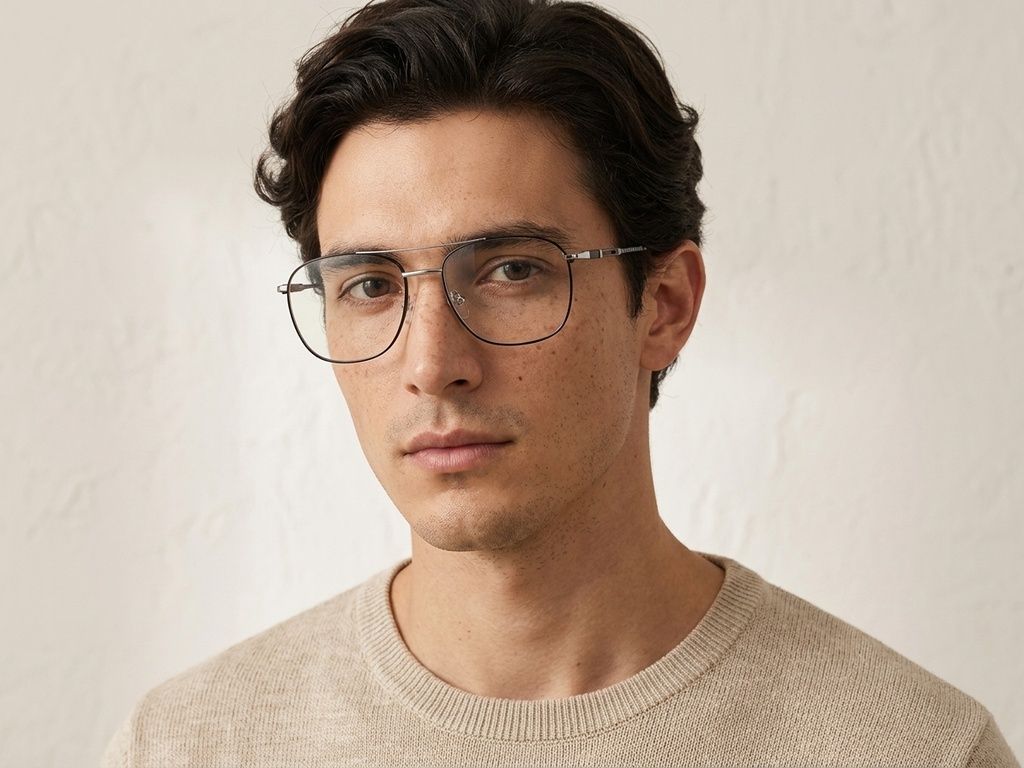 Aviator Black Metal Glasses #BS2012-3473