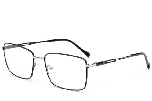 Lunettes rectangulaires en métal noir #BS2012-3478