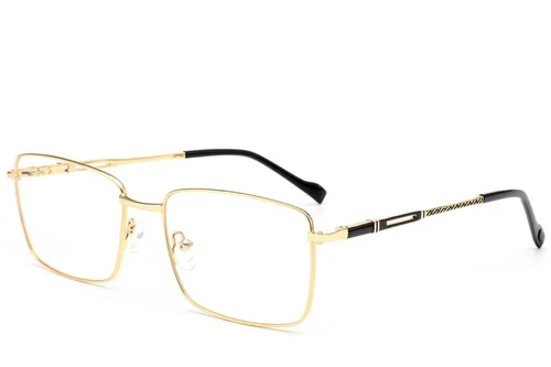 Lunettes rectangulaires en métal doré #BS2012-3479