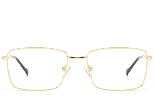 Lunettes rectangulaires en métal doré #BS2012-3479