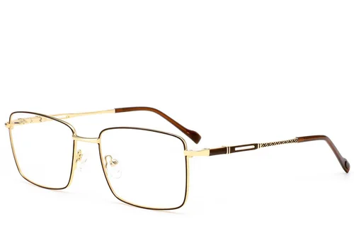 Lunettes rectangulaires en métal brun #BS2012-3480
