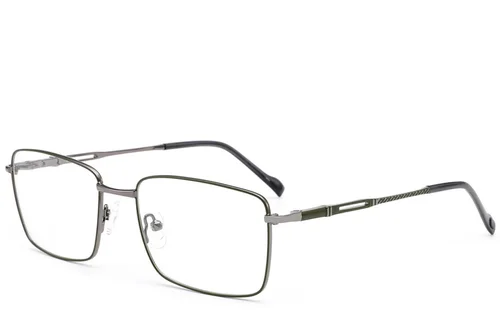Lunettes rectangulaires en métal vert #BS2012-3481