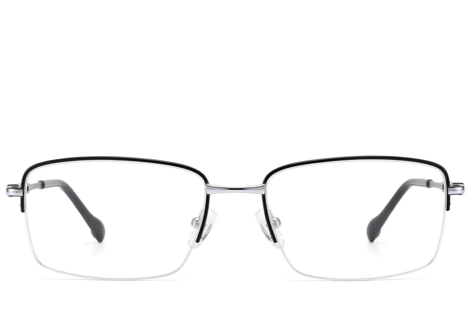Gafas de metal negro con montura semi al aire #BS2012-3483
