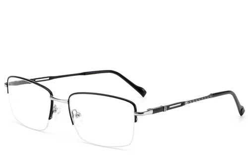 Lunettes semi-cerclées en métal noir #BS2012-3483