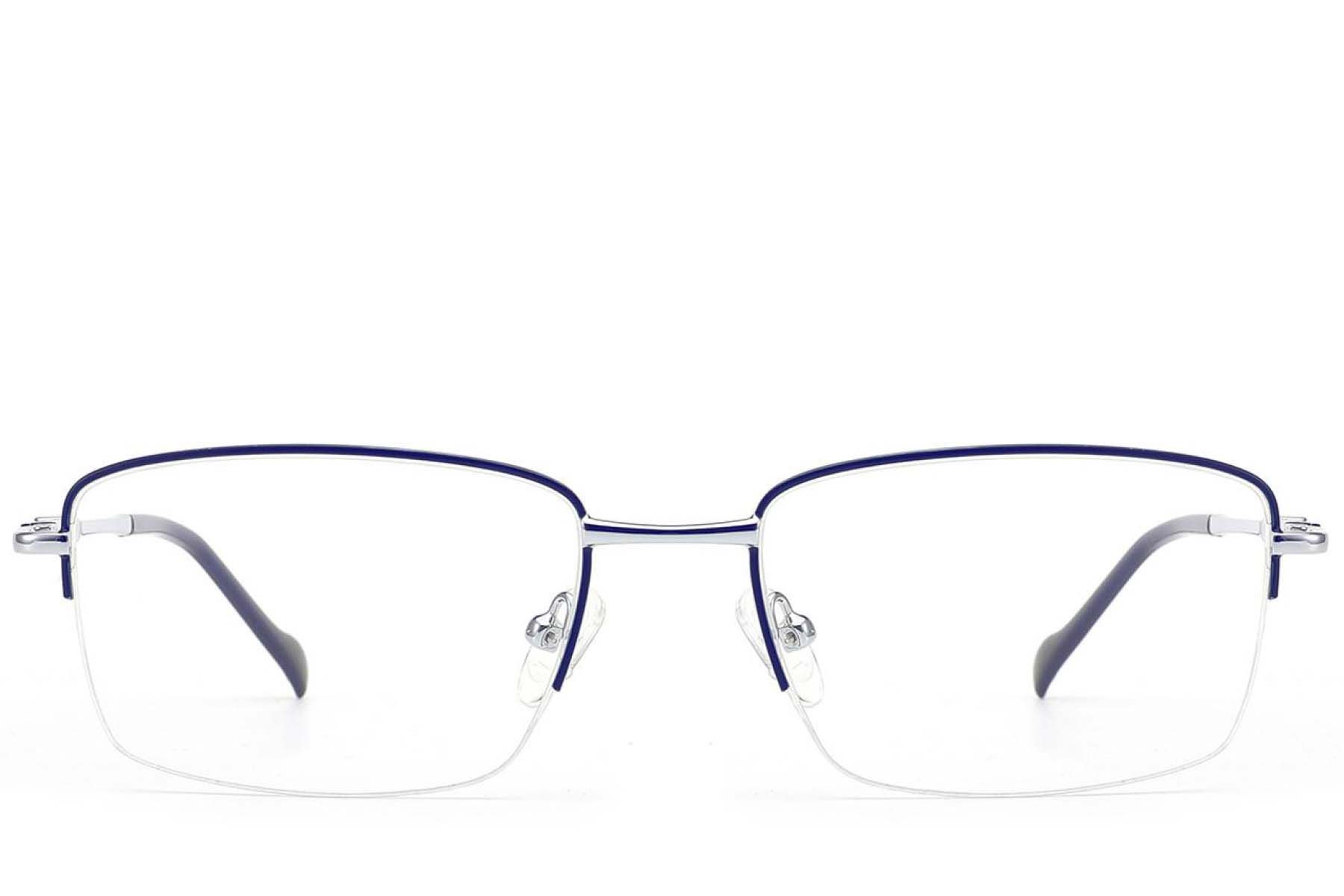 Gafas de metal azul con montura semi al aire #BS2012-3484
