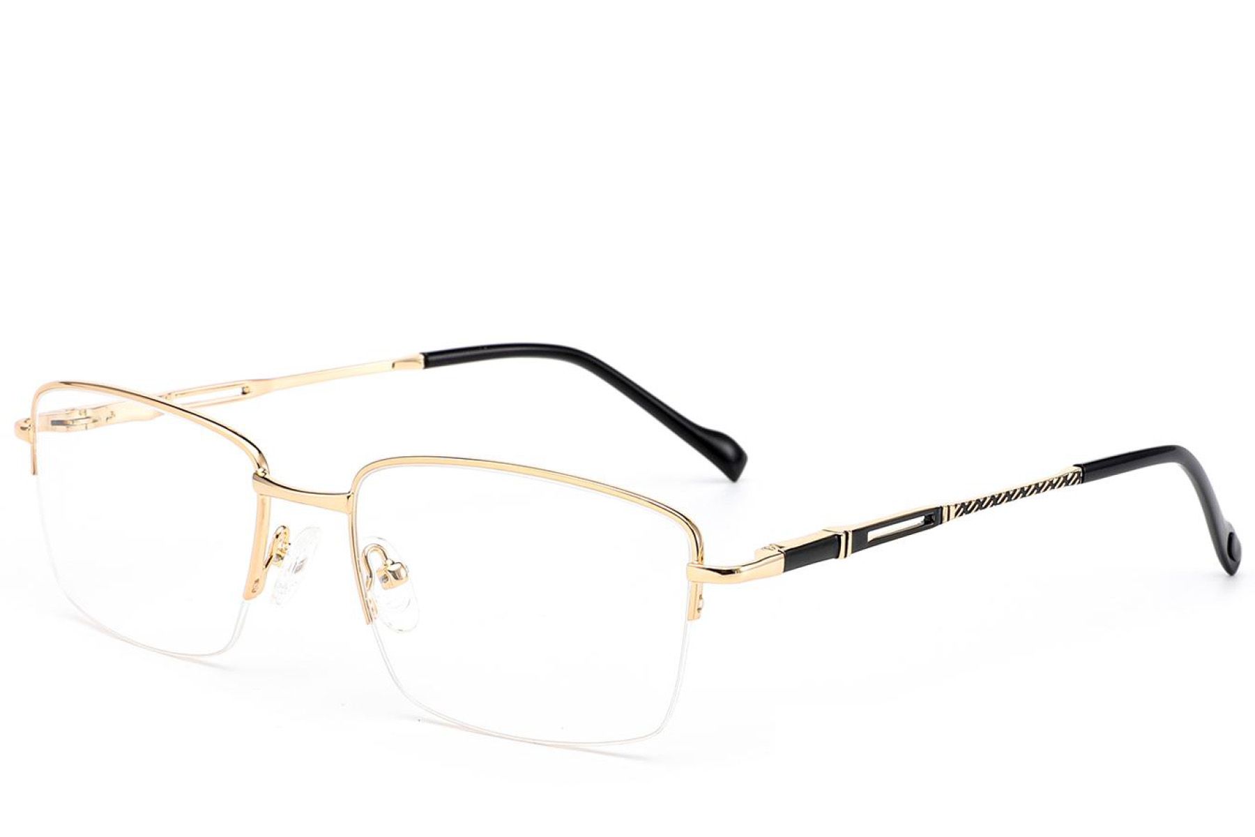 Semi-rimless Golden Metal Glasses #BS2012-3485