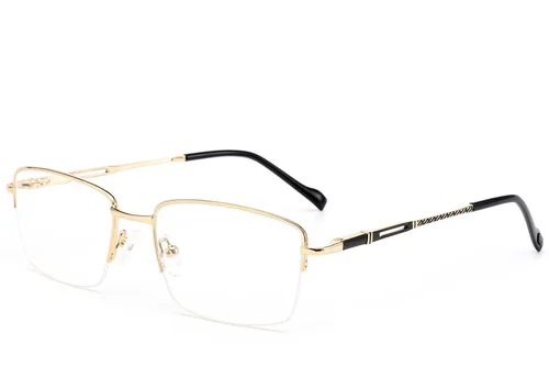 Lunettes semi-cerclées en métal doré #BS2012-3485