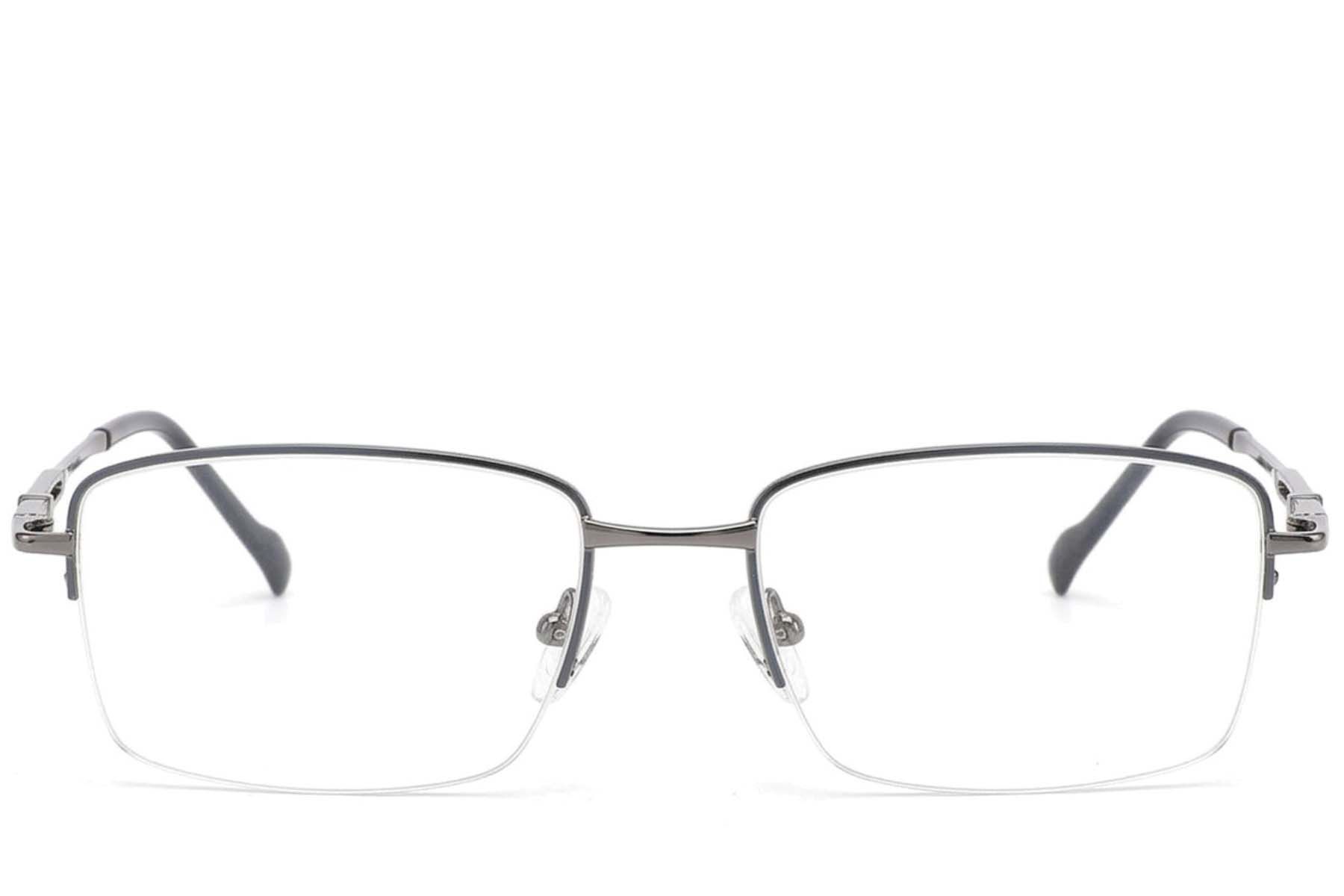 Gafas de metal gris semi al aire #BS2012-3487
