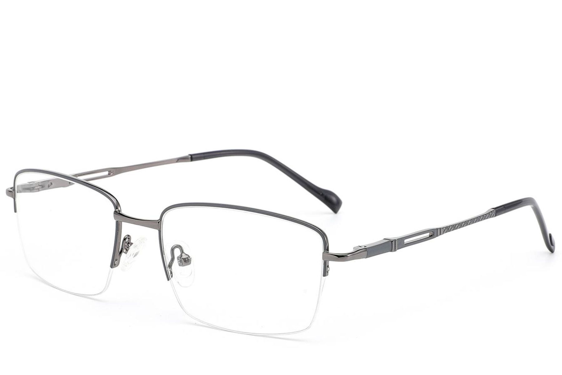 Occhiali semi-senza montatura in metallo grigio #BS2012-3487