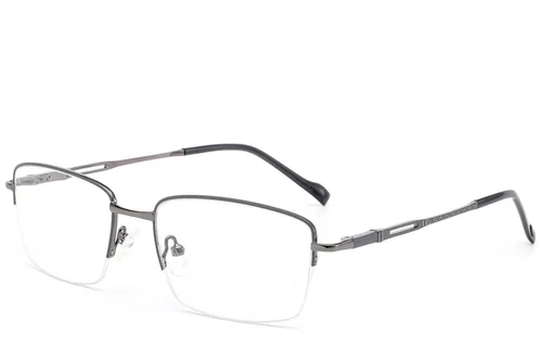 Lunettes semi-cerclées en métal gris #BS2012-3487