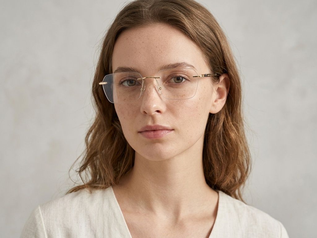 Invisible Golden Metal Glasses #BS2012-3489