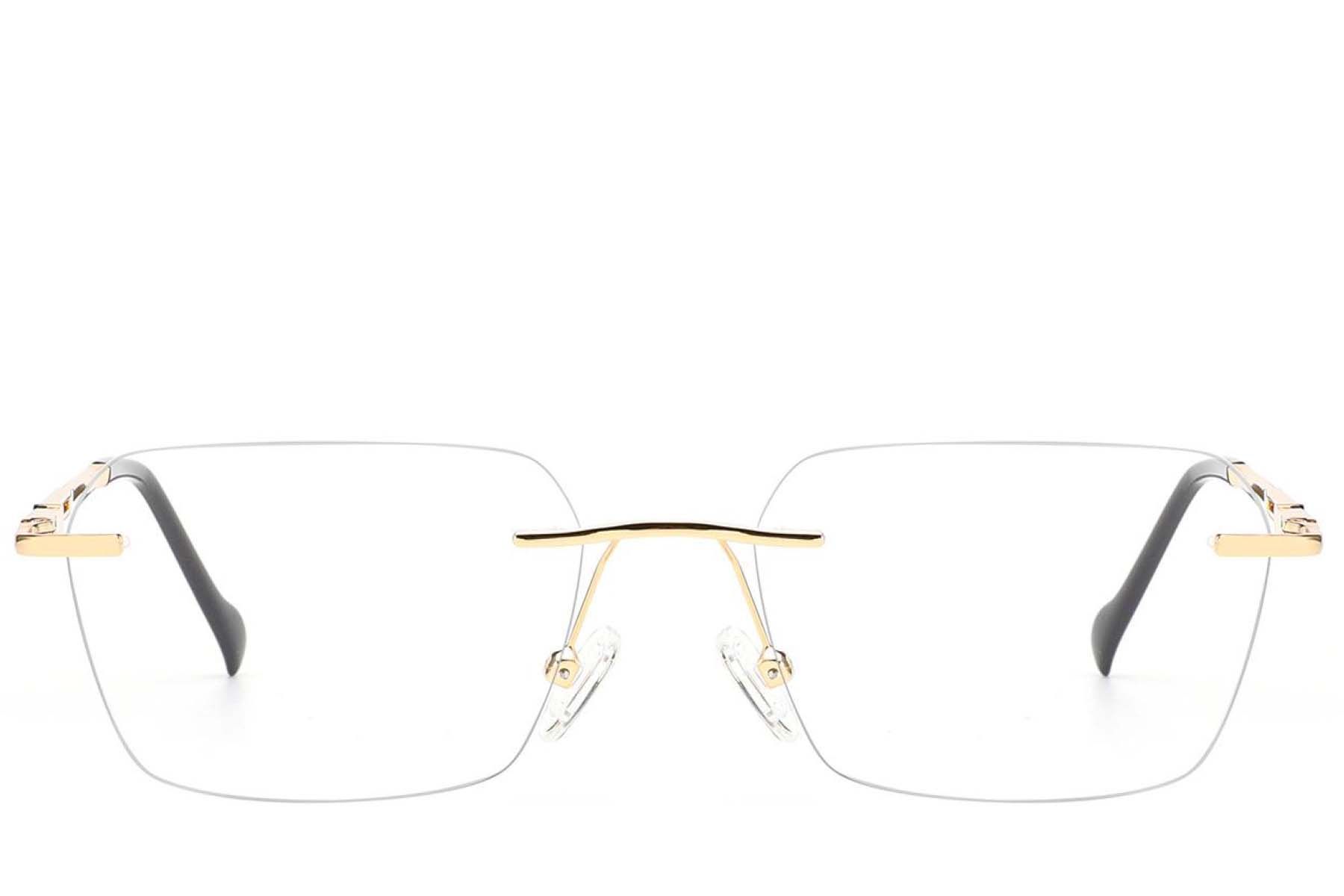 Gafas invisibles de metal dorado #BS2012-3489